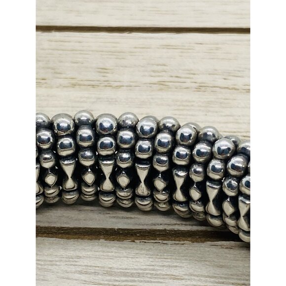 Lagos Caviar Bangle Bracelet Sterling Silver 925 18K 750 15MM - Picture 8 of 14